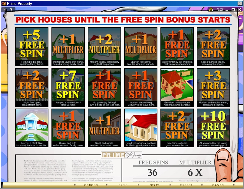 Prime Property Bonus Slot Free Spins Bonus Round