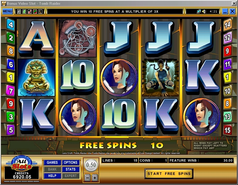 Tomb Raider Online Casino Slot Game